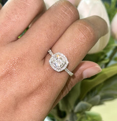 Buy 1.46 CTW Cushion Cut Lab-Grown Diamond Halo Ring Online