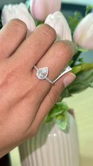 Buy 1.12 CT Pear Shaped Lab-Grown Diamond Halo Ring Online