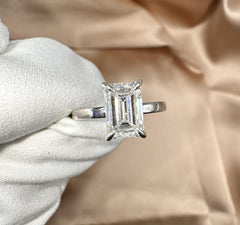 Buy 1.65 Carat Emerald Cut Lab-Grown Diamond Solitaire Ring