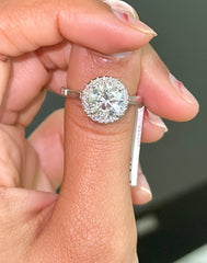 Buy Round Cut Lab-Grown Diamond Halo Solitaire Ring Online