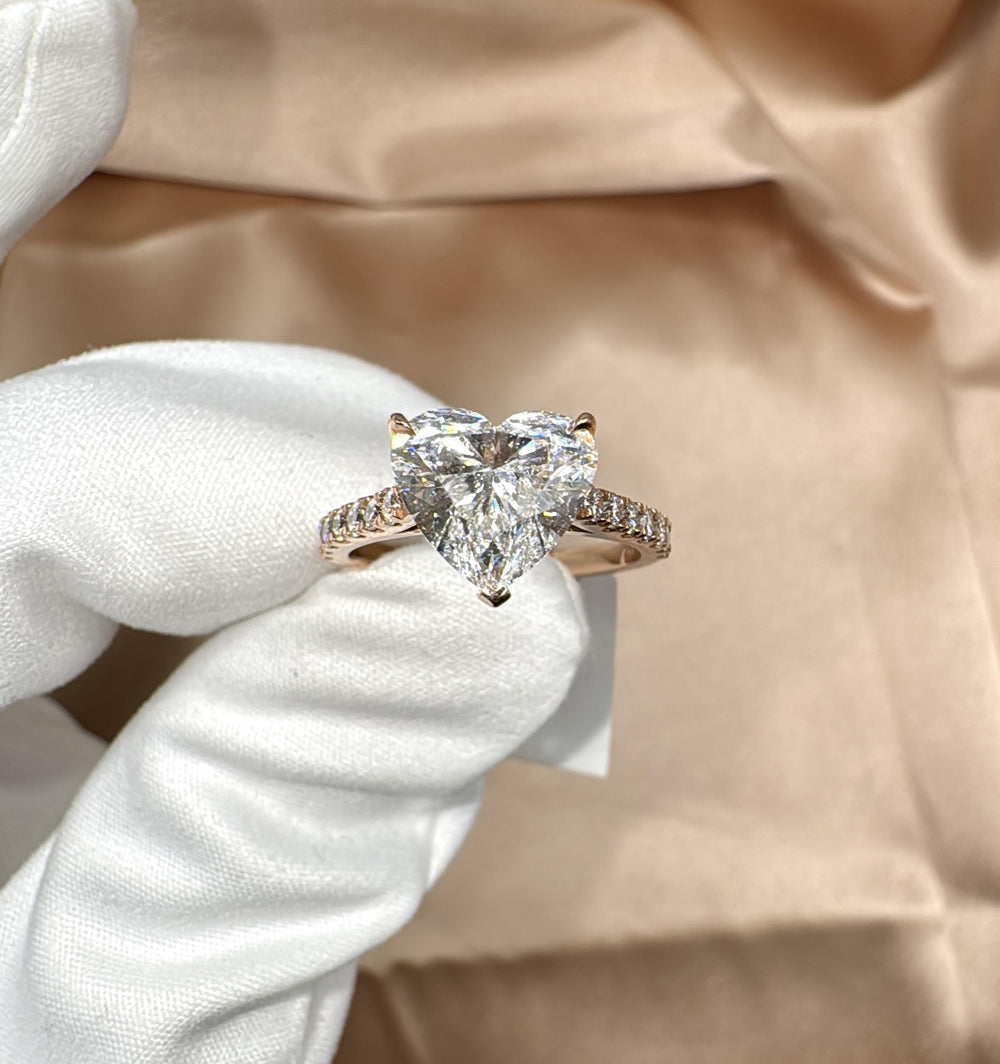 Buy 2.85 CTW Premium Heart-Shaped Lab-Grown Diamond Ring Online