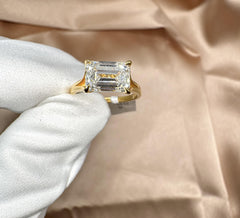 Buy Sideways Emerald Cut Lab-Grown Diamond Solitaire Ring