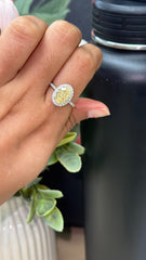 Fancy Yellow Oval Lab-Grown Diamond Halo Ring for Sale Online