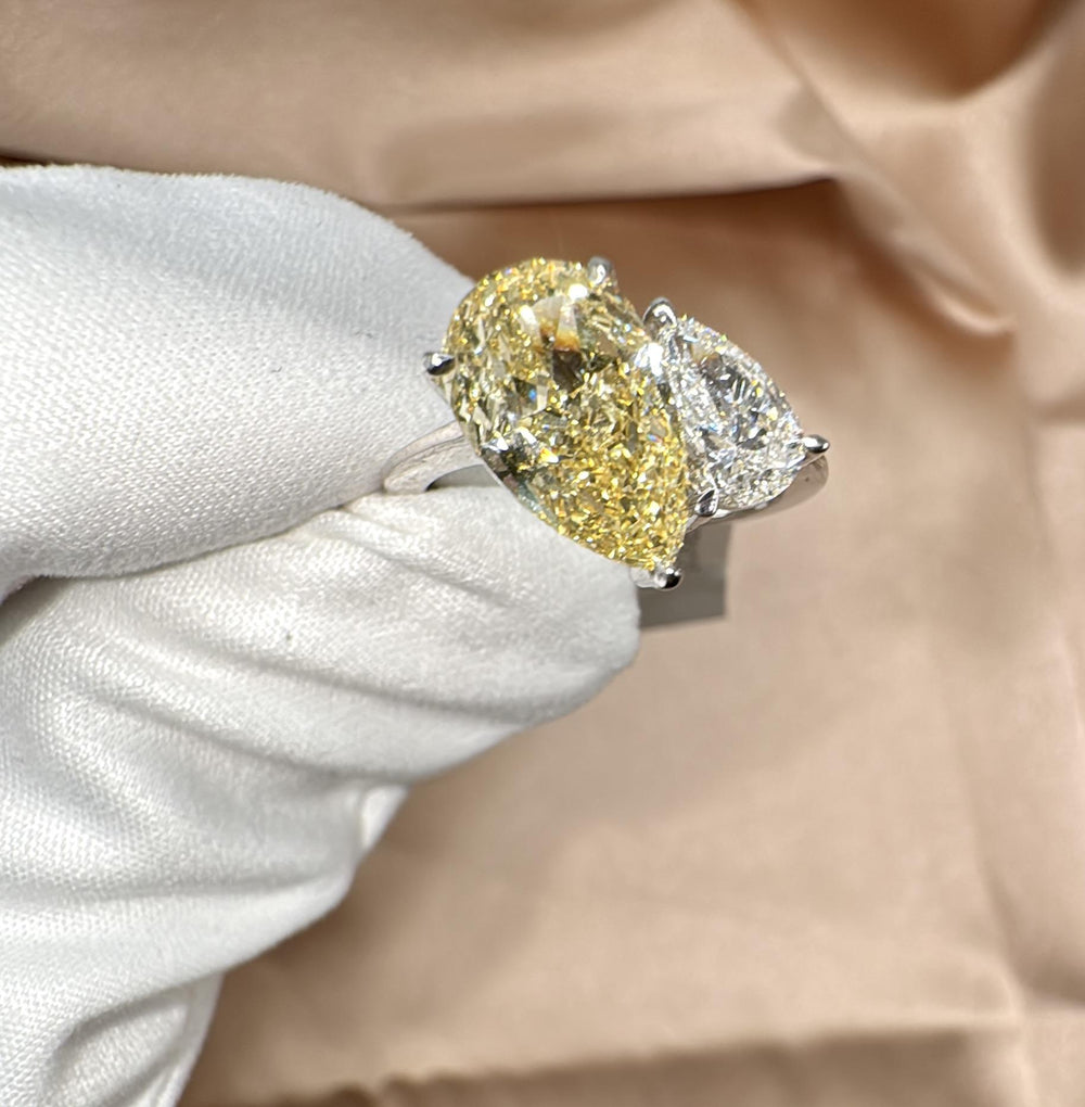 Buy Premium Two Stone Pear Cut Lab-Grown Diamond Ring Online