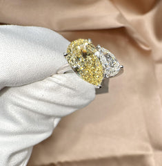Buy Premium Two Stone Pear Cut Lab-Grown Diamond Ring Online