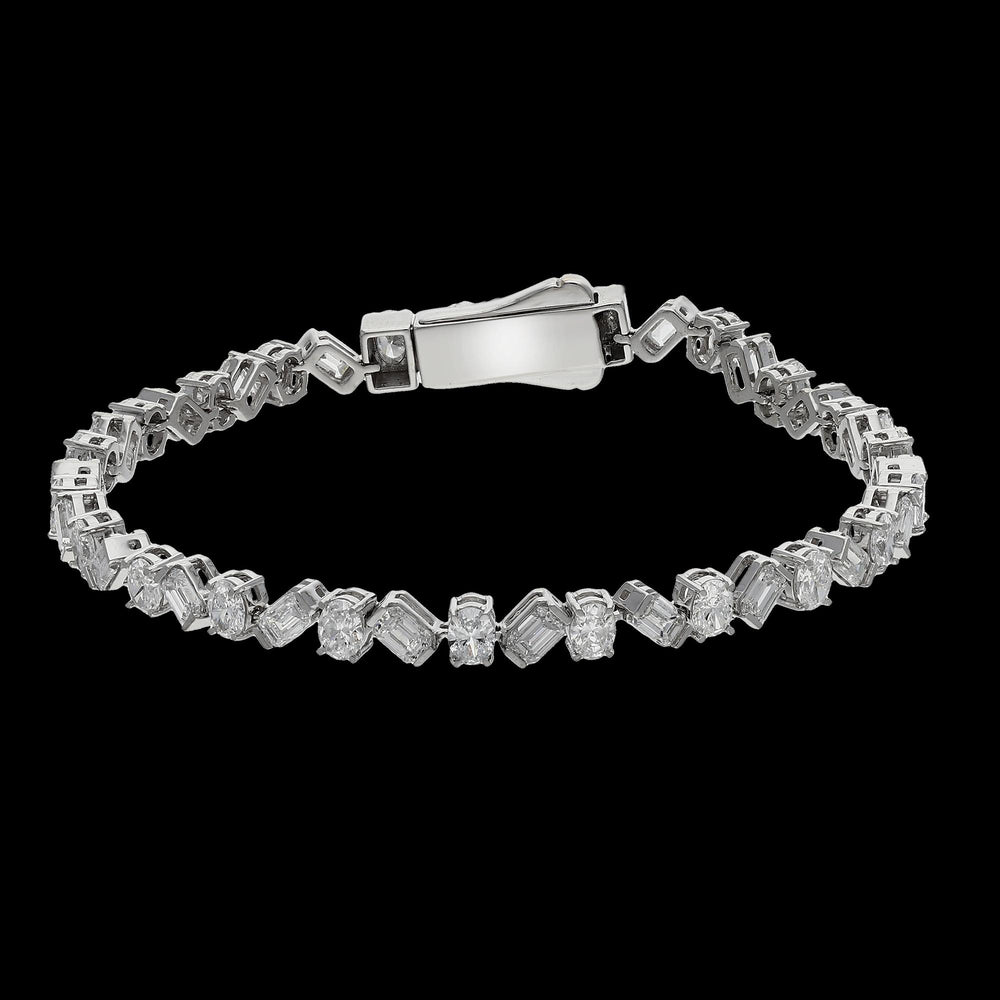 Buy 8.52 Carat Oval & Emerald Diamond Tennis Bracelet Online