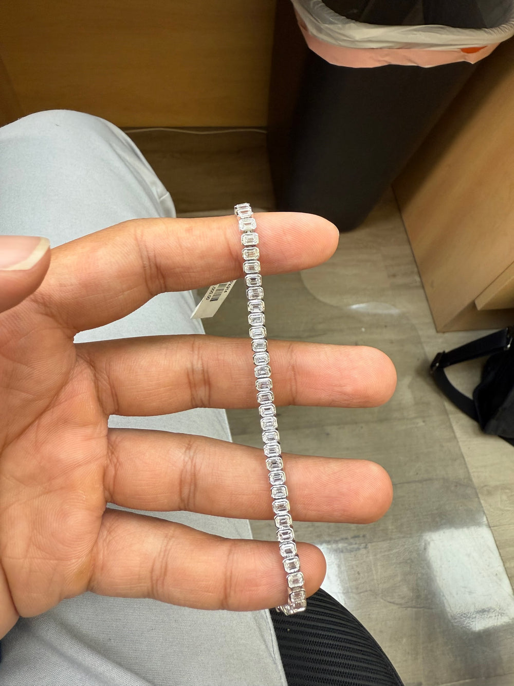 Buy 10 CTW Bezel Set Emerald Cut Diamond Tennis Bracelet Online