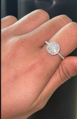 Buy 2.70 CTW Cushion Cut Lab-Grown Diamond Halo Ring Online