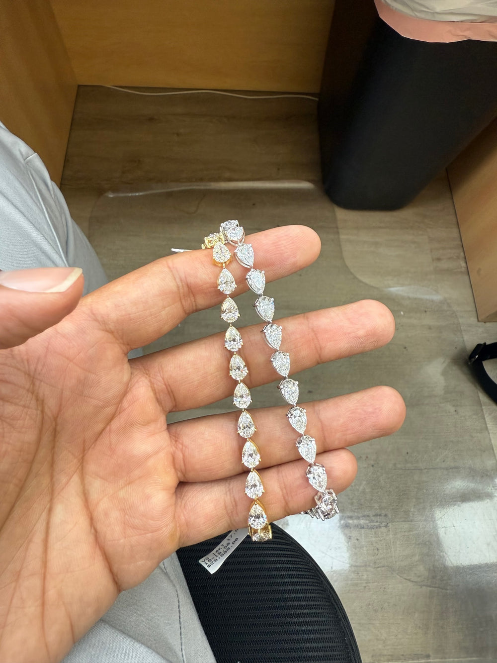 Buy 18.52 CTW North-South Pear-Shaped Diamond Tennis Bracelet