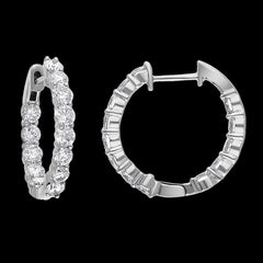 Buy 2.32 CT Stylish Lab-Grown Diamond Huggie Earrings Online
