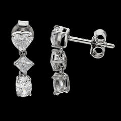 Buy 2 CT Lab-Grown Diamond Earrings in 14K White & Yellow Gold