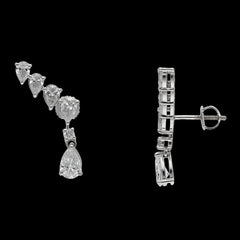 Buy 2.42 CT Lab-Grown Diamond Earrings in White & Yellow Gold