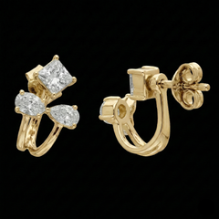 1.15 Carat Lab-Grown Diamond Stud Earrings, EF VS+, 14K White Gold