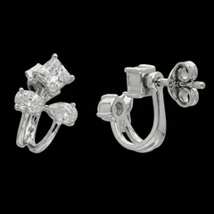 1.15 Carat Lab-Grown Diamond Stud Earrings, EF VS+, 14K White Gold