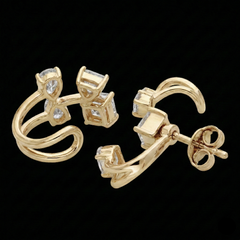 1.15 Carat Lab-Grown Diamond Stud Earrings, EF VS+, 14K White Gold