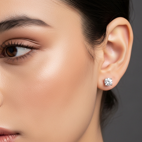 Buy Platinum Lab-Grown Stud Earrings | Diamond Stud Earrings
