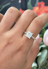 Buy Princess Cut Lab-Grown Diamond Ring with Hidden Halo