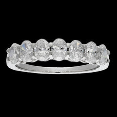 Buy 2.01 Carat Oval Diamond Band in 14K White & Yellow Gold