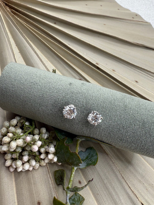 Platinum Lab Grown Stud Earrings