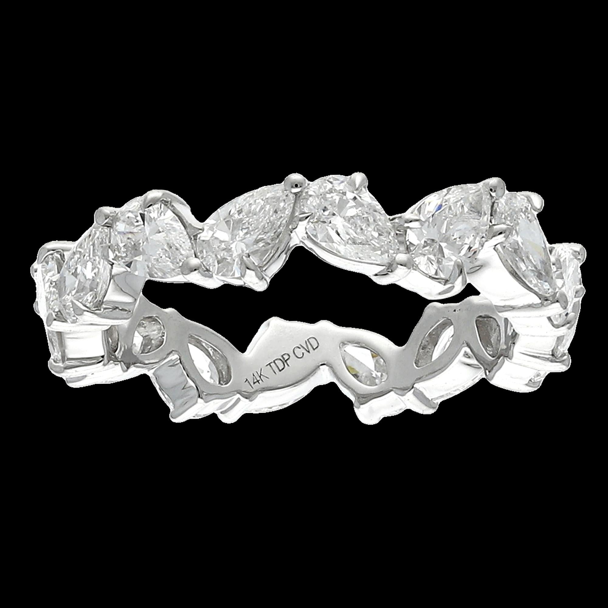 Buy Stylish 3.62 Carat Pear Cut Diamond Eternity Band Online