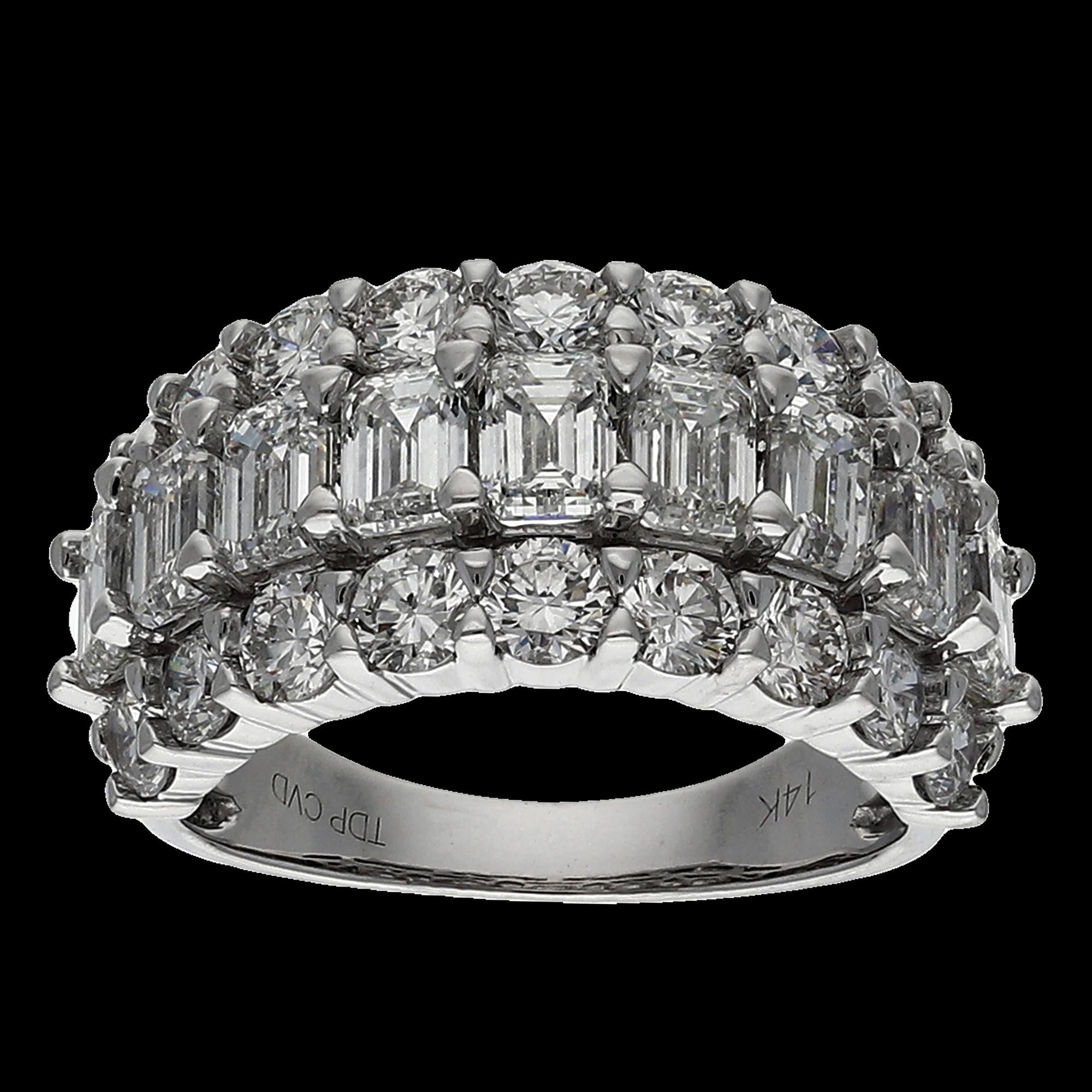 Buy 6.02 CT Mixed Fancy Diamond Band in 14K White & Yellow Gold