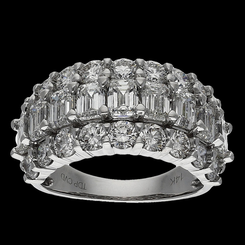 Buy 6.02 CT Mixed Fancy Diamond Band in 14K White & Yellow Gold