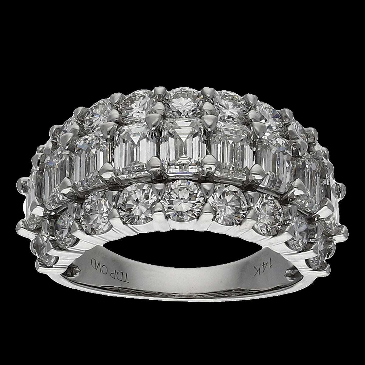 Buy 6.02 CT Mixed Fancy Diamond Band in 14K White & Yellow Gold