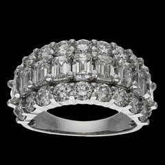 Buy 6.02 CT Mixed Fancy Diamond Band in 14K White & Yellow Gold