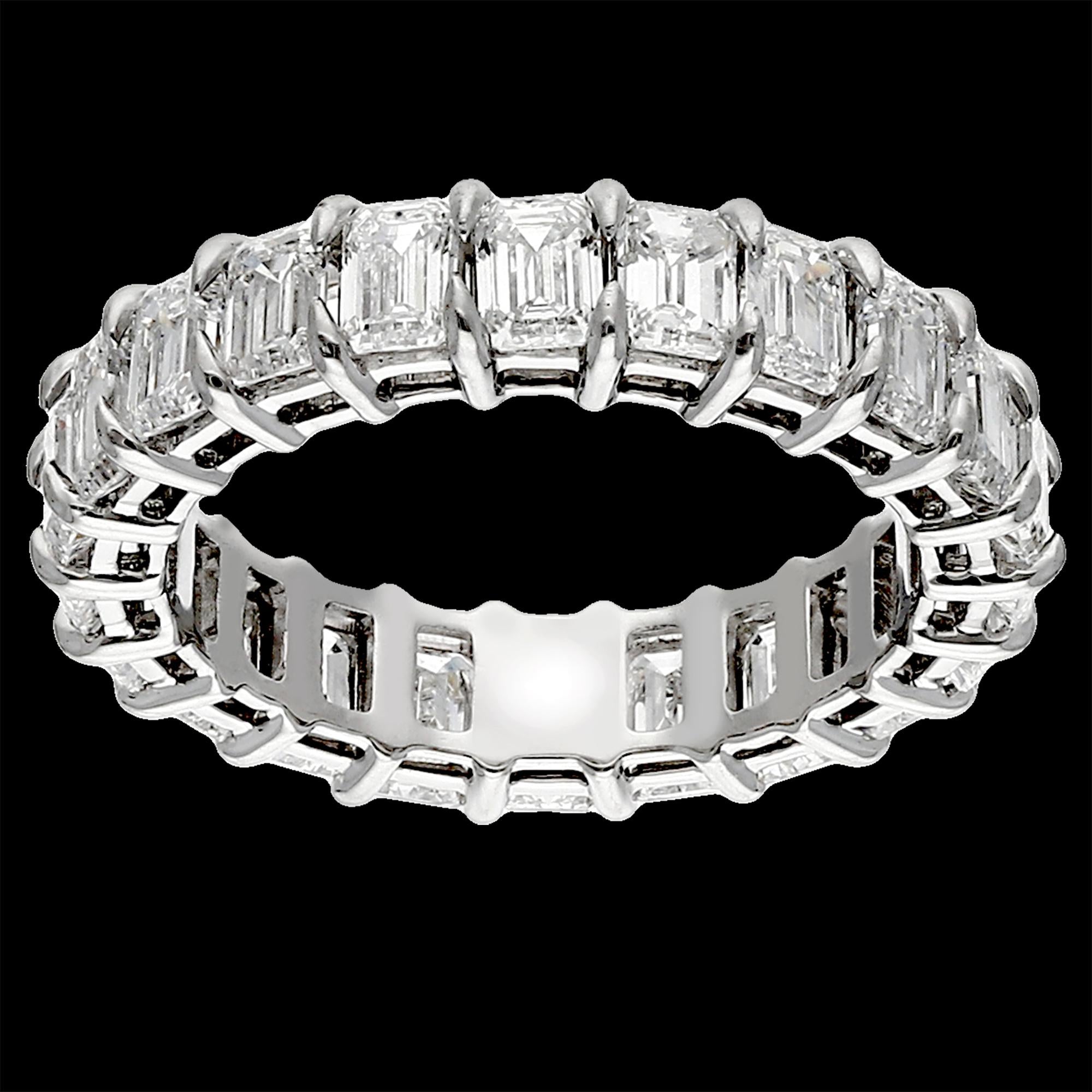 Buy 6.02 Carat Emerald Diamond Eternity Band Online
