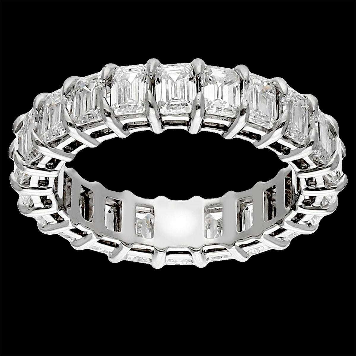 Buy 6.02 Carat Emerald Diamond Eternity Band Online
