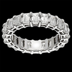 Buy 6.02 Carat Emerald Diamond Eternity Band Online
