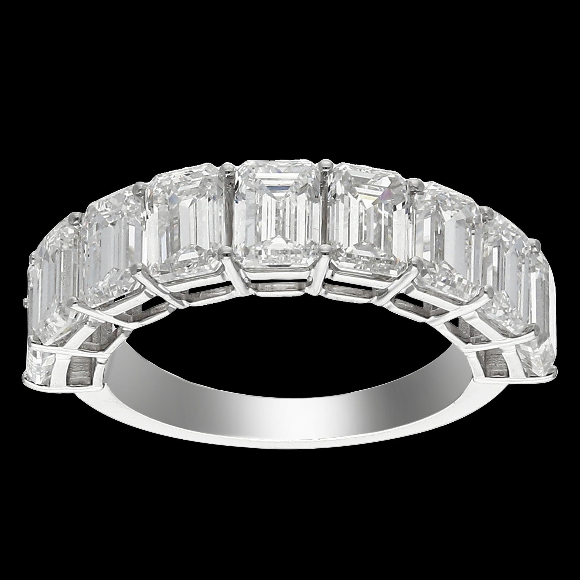 6.12 Carat Emerald Cut Diamond Band for Sale Online

