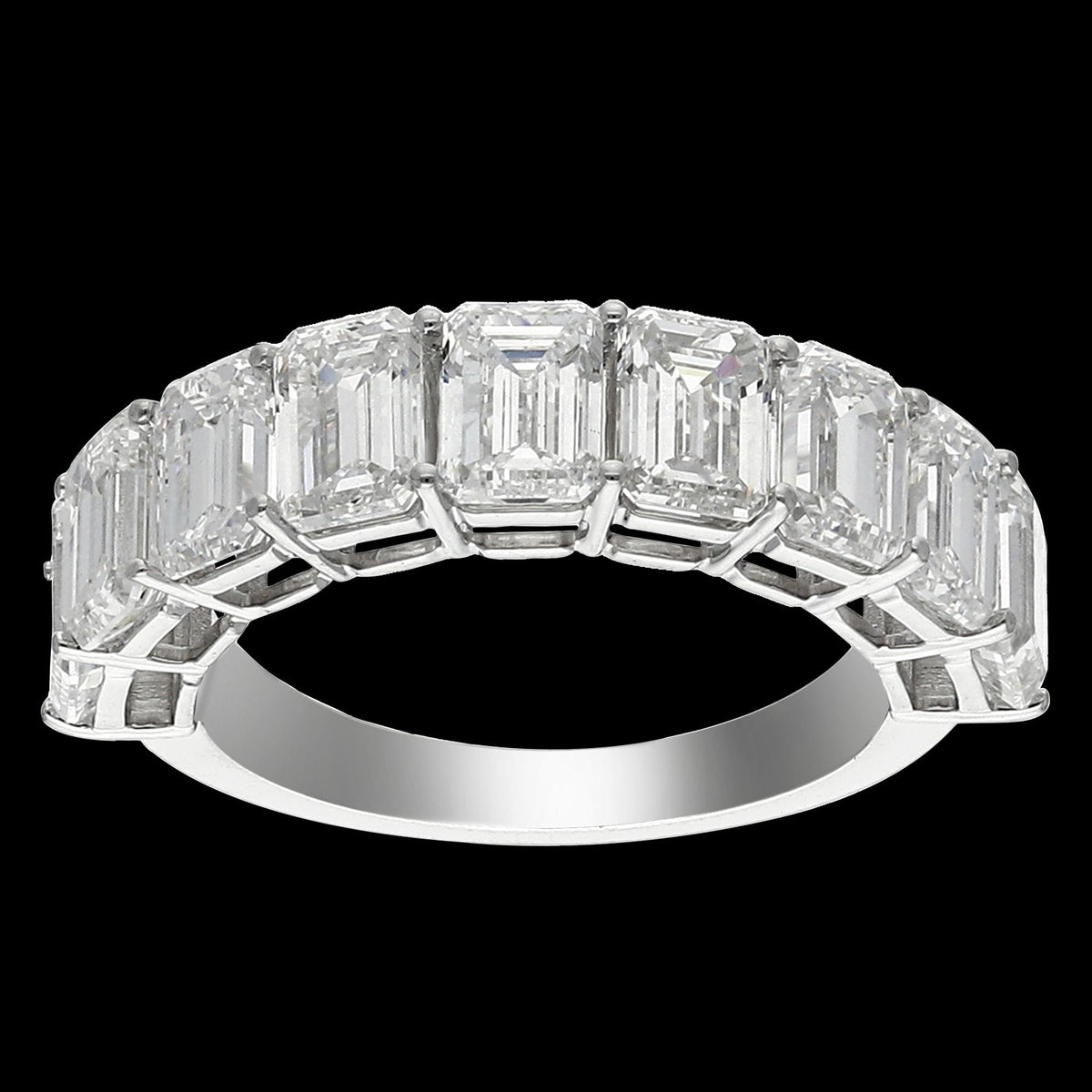 6.12 Carat Emerald Cut Diamond Band for Sale Online
