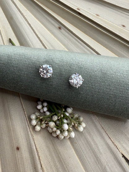 Platinum Lab Grown Stud Earrings
