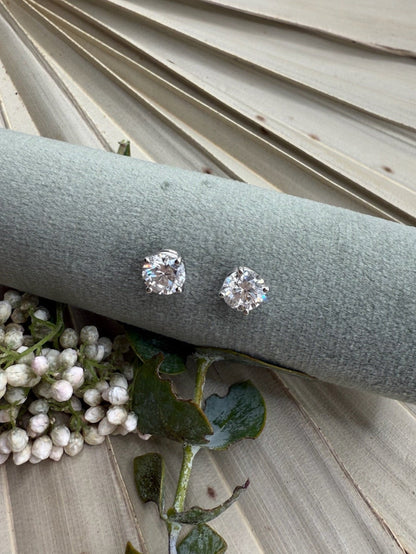 Platinum Lab Grown Stud Earrings
