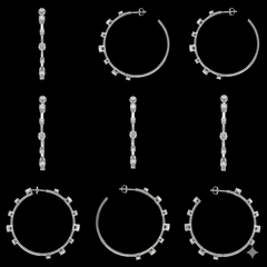 3.42 Carat Lab-Grown Diamond Stud Earrings, FG VS+, 14K White Gold