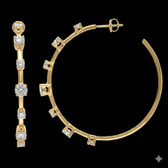 3.42 Carat Lab-Grown Diamond Stud Earrings, FG VS+, 14K White Gold