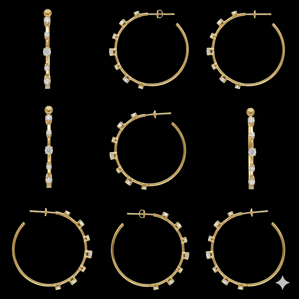 3.42 Carat Lab-Grown Diamond Stud Earrings, FG VS+, 14K White Gold