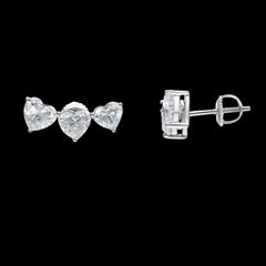 Buy 3 CT Lab-Grown Diamond Earrings in 14K White & Yellow Gold