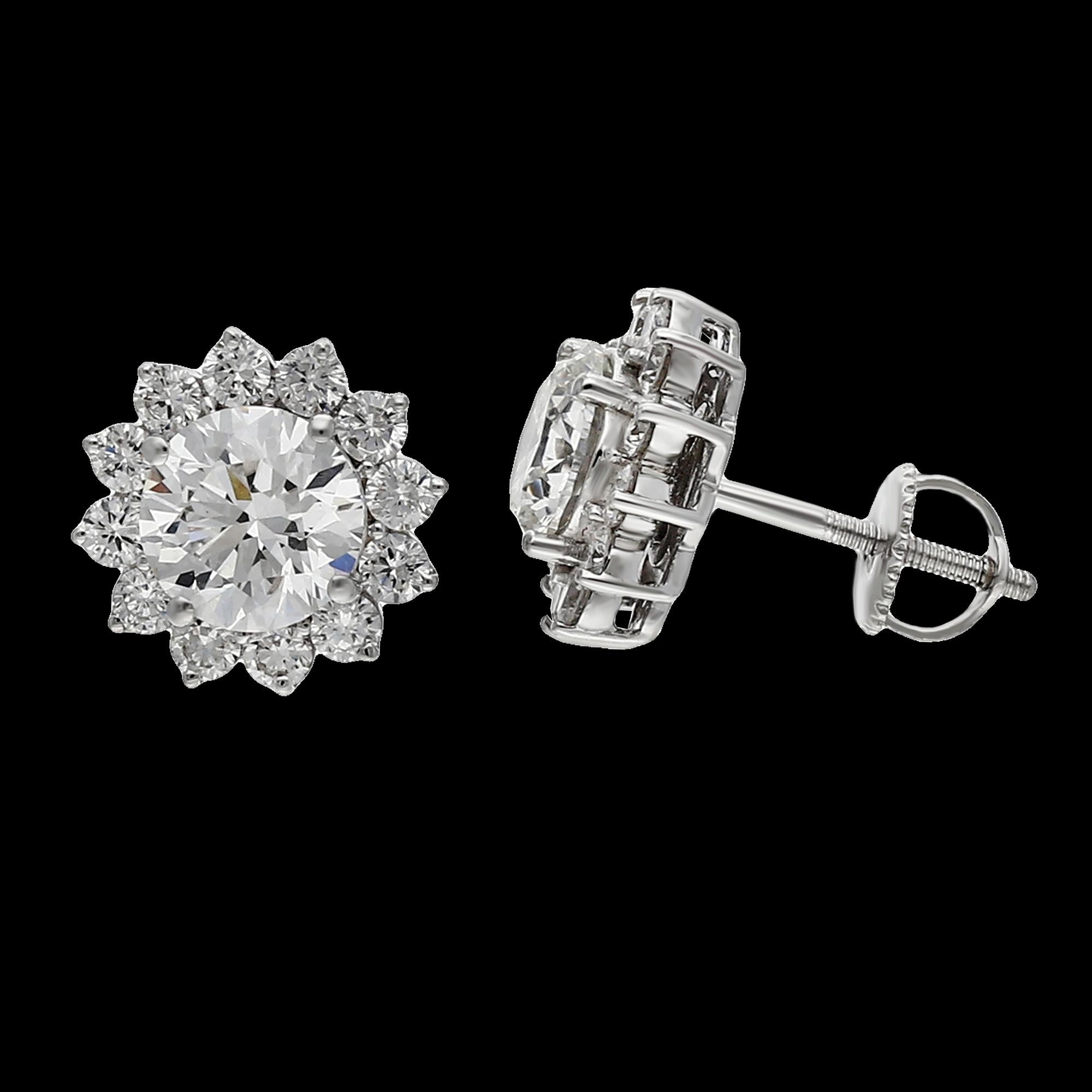 Buy Lab-Grown Diamond Stud Earrings in 14K White & Yellow Gold