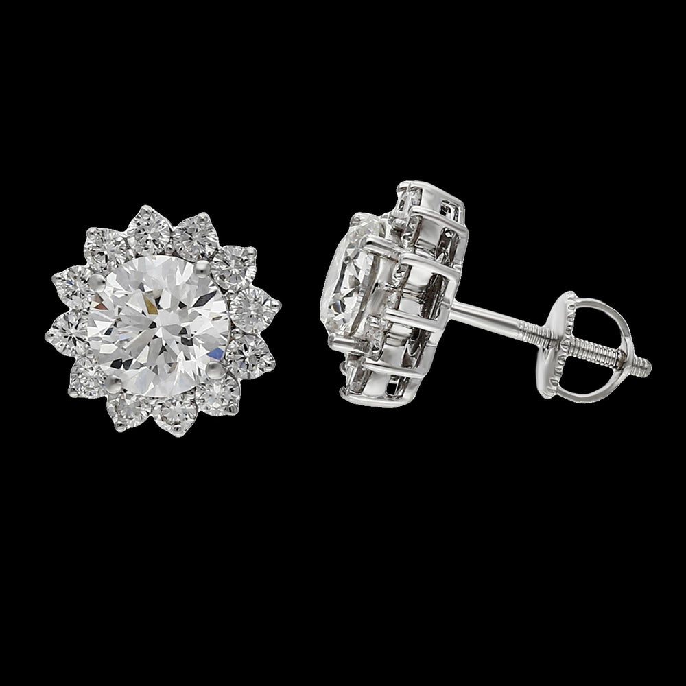 Buy Lab-Grown Diamond Stud Earrings in 14K White & Yellow Gold