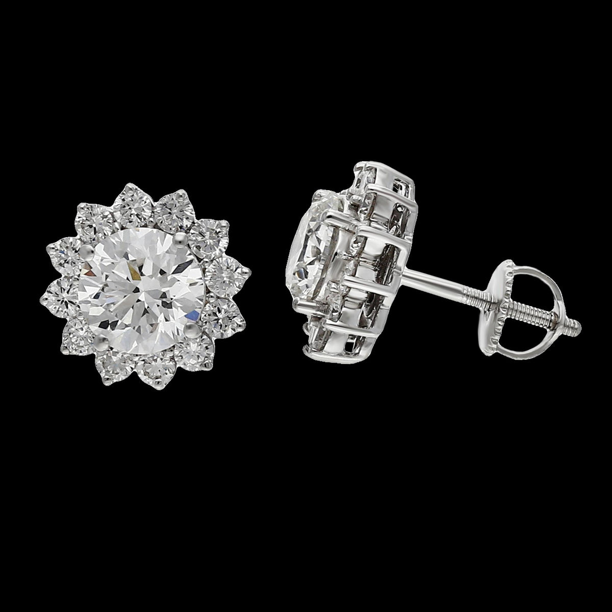 Buy Lab-Grown Diamond Stud Earrings in 14K White & Yellow Gold