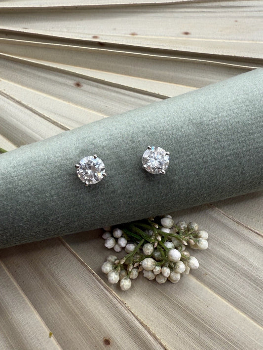 White Gold Lab Grown Stud Earrings