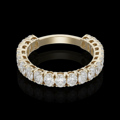 6.25 Carat Oval Diamond Band in 14K White & Yellow Gold | Size 4-11