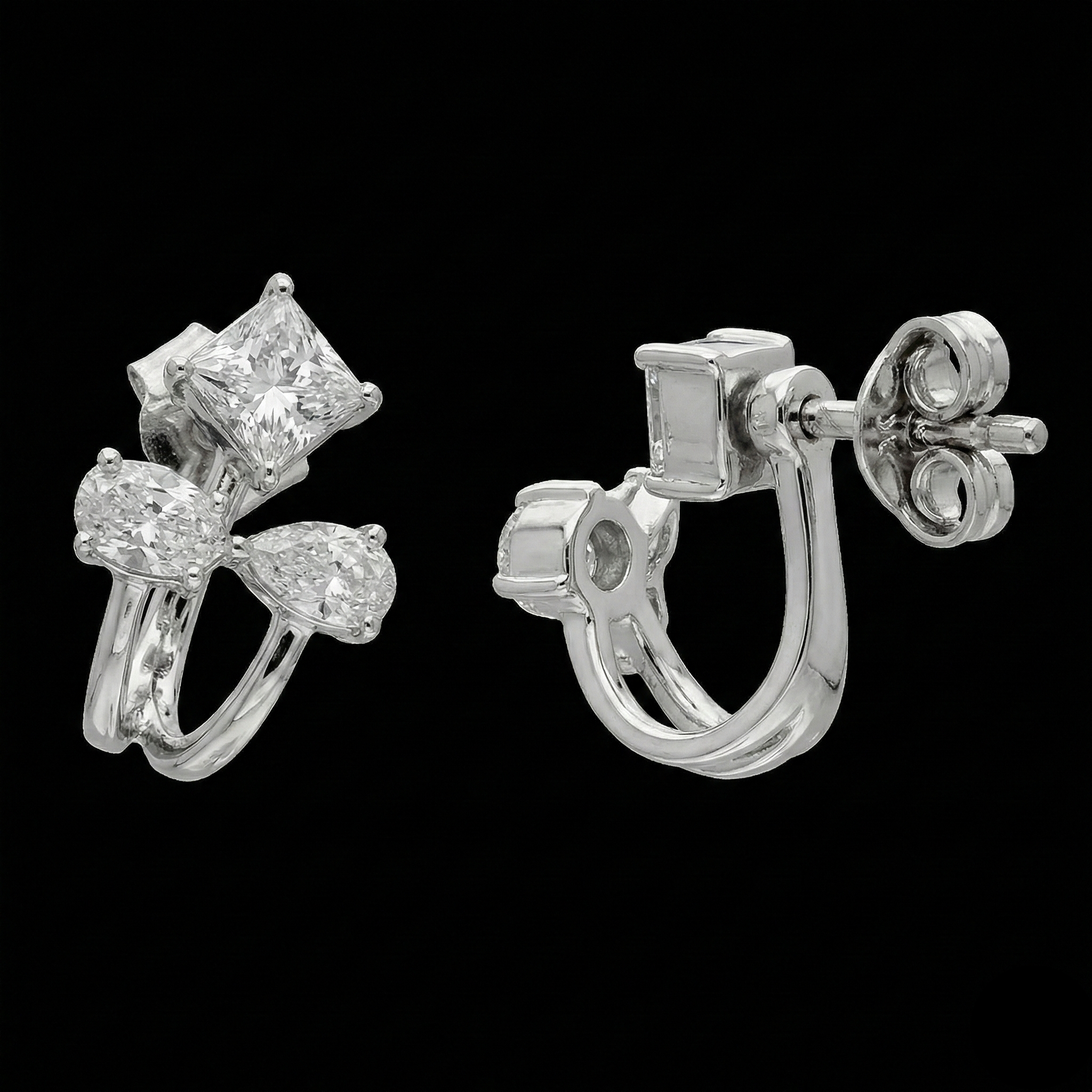 1.15 Carat Lab-Grown Diamond Stud Earrings, EF VS+, 14K White Gold