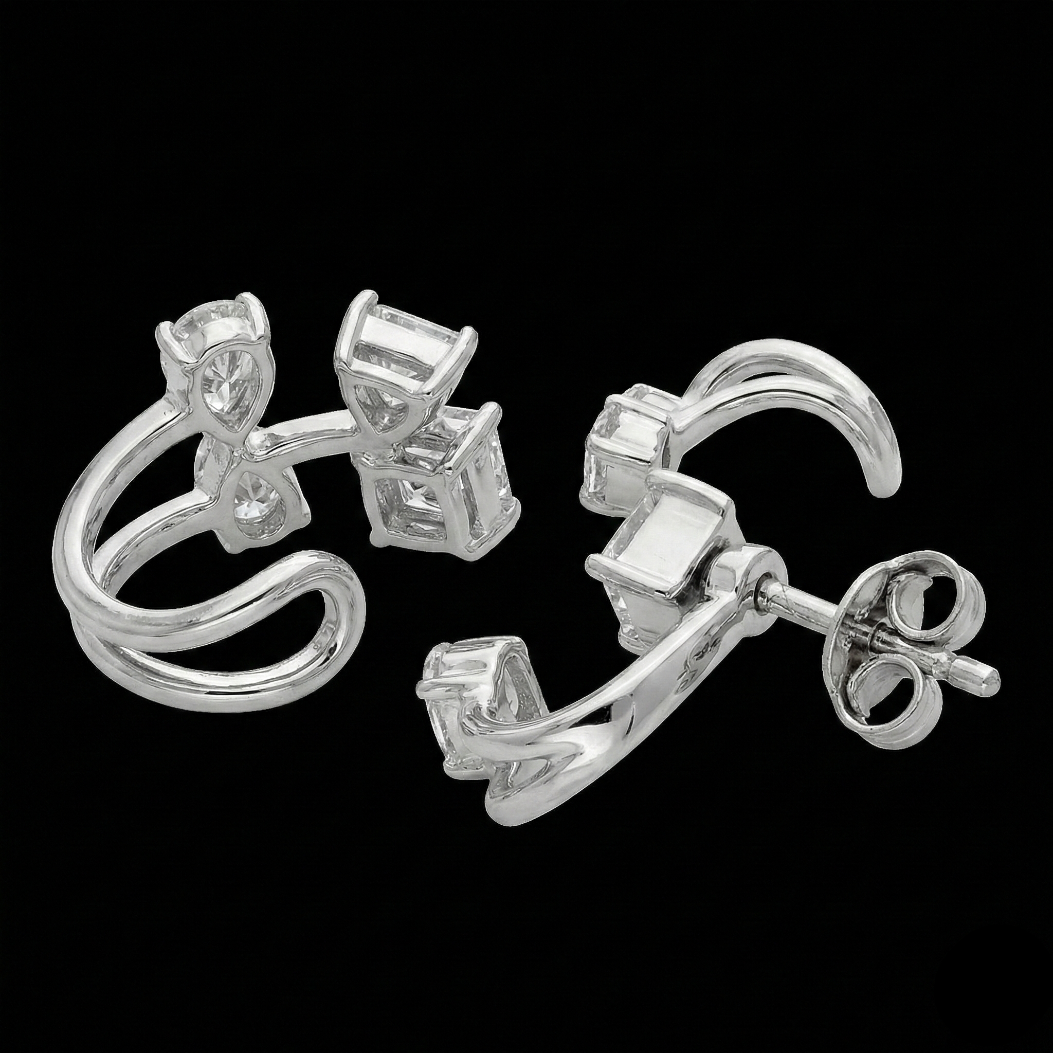 1.15 Carat Lab-Grown Diamond Stud Earrings, EF VS+, 14K White Gold