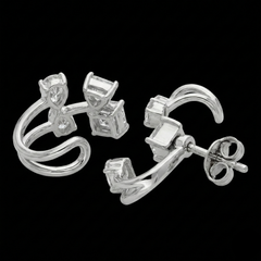 1.15 Carat Lab-Grown Diamond Stud Earrings, EF VS+, 14K White Gold