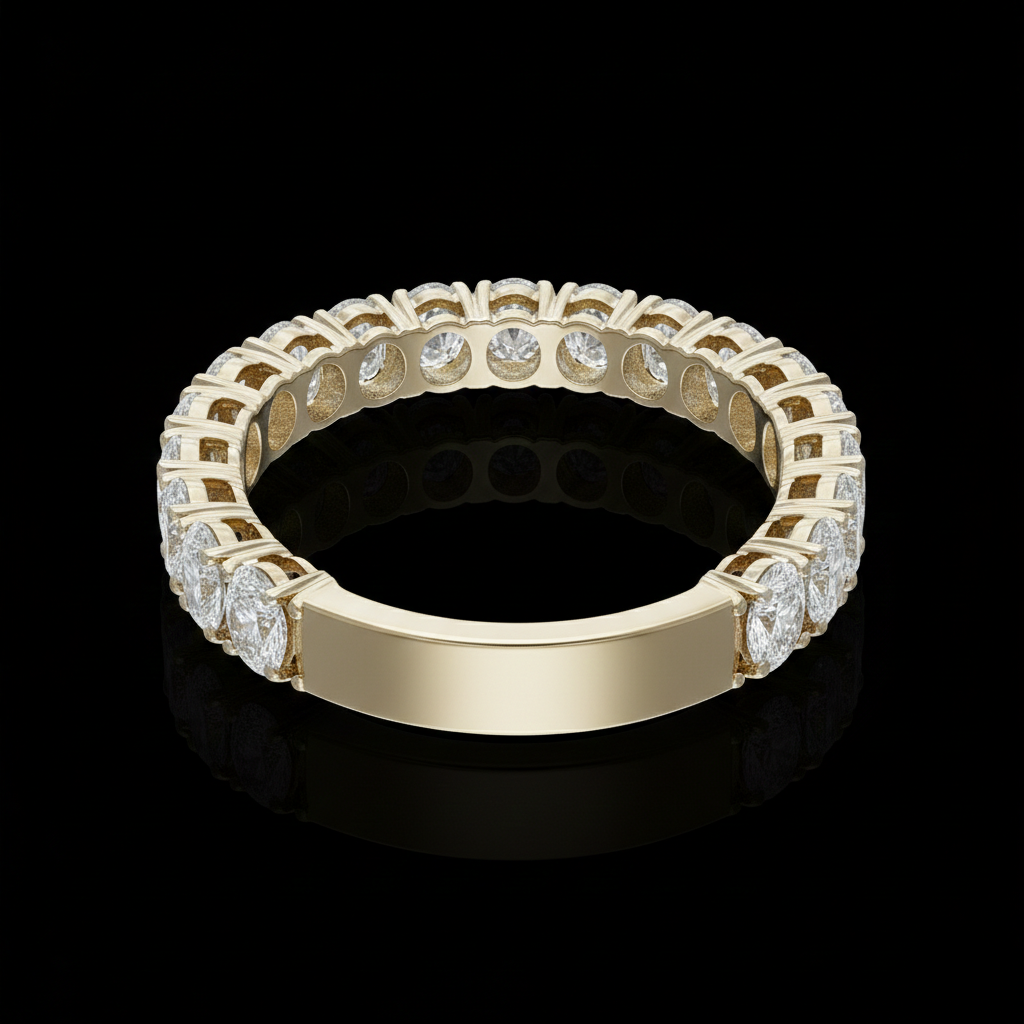 6.25 Carat Oval Diamond Band in 14K White & Yellow Gold | Size 4-11