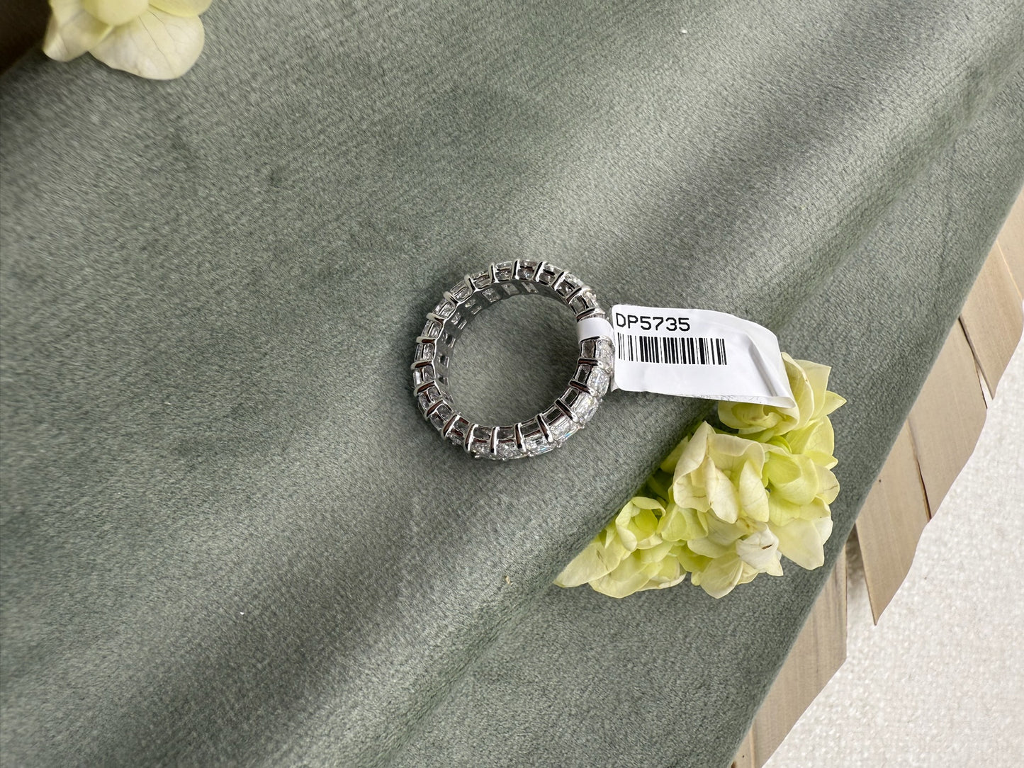 Timeless Brillance 5.00 Carat F/VS Emerald Cut Diamond Eternity Band in 14K White Gold | Size 4-11