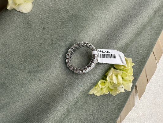 Timeless Brillance 5.00 Carat F/VS Emerald Cut Diamond Eternity Band in 14K White Gold | Size 4-11